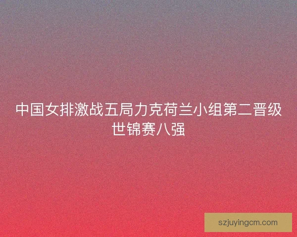 中国女排激战五局力克荷兰小组第二晋级世锦赛八强